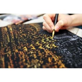 Decorative painting scratch Scraping painting drawing paper world Sightseeing pictures decoration birthday gifts drop shipping (Option: M)